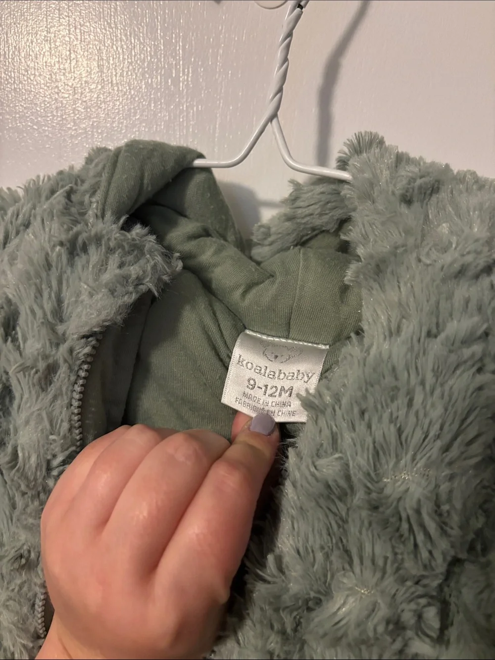 Koala Baby Cozy Sage Green Plush Baby Dinosaur Fleece One-Piece Footie 9-12M